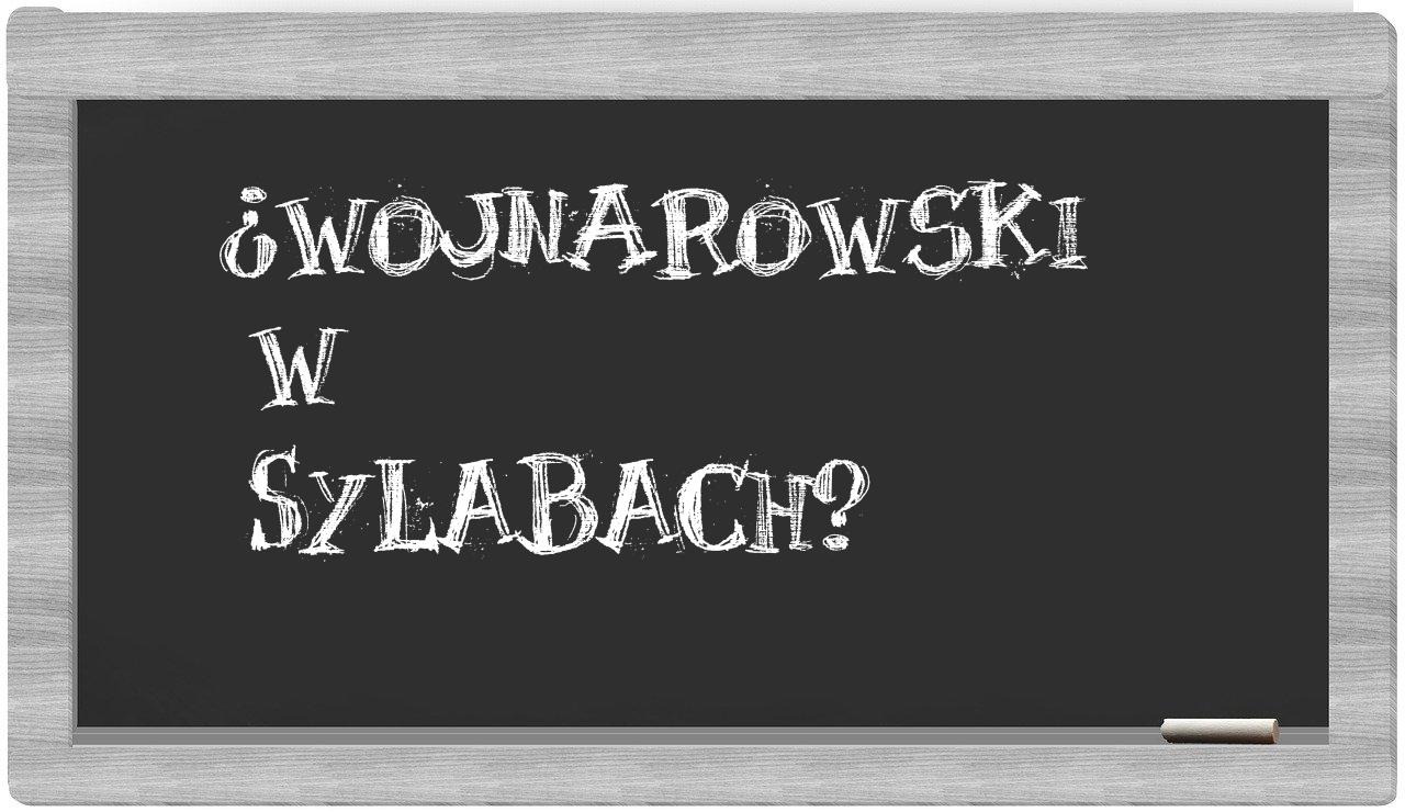Wojnarowski in syllables