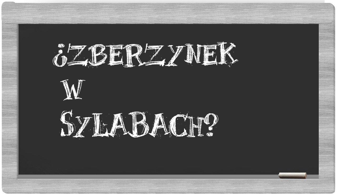 Zberzynek in syllables
