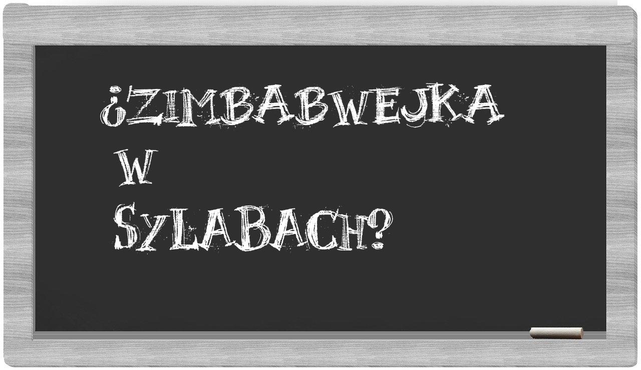 Zimbabwejka in syllables