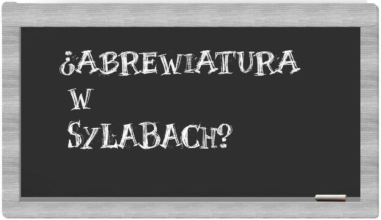 abrewiatura in syllables