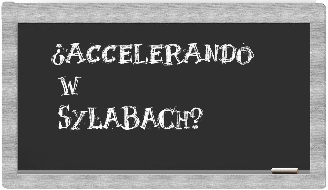 accelerando in syllables