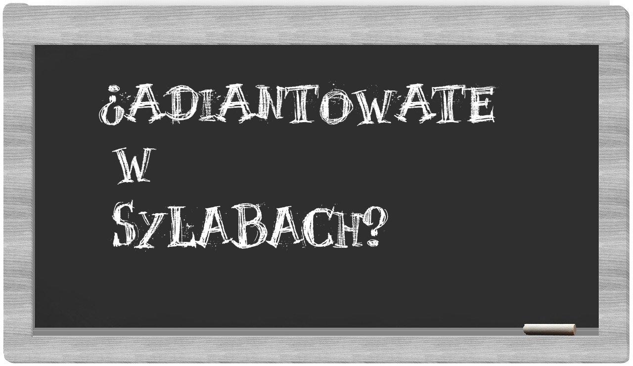 adiantowate in syllables