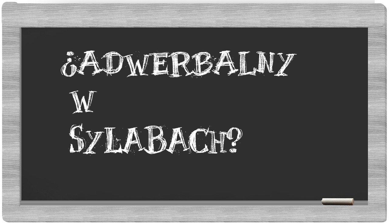adwerbalny in syllables