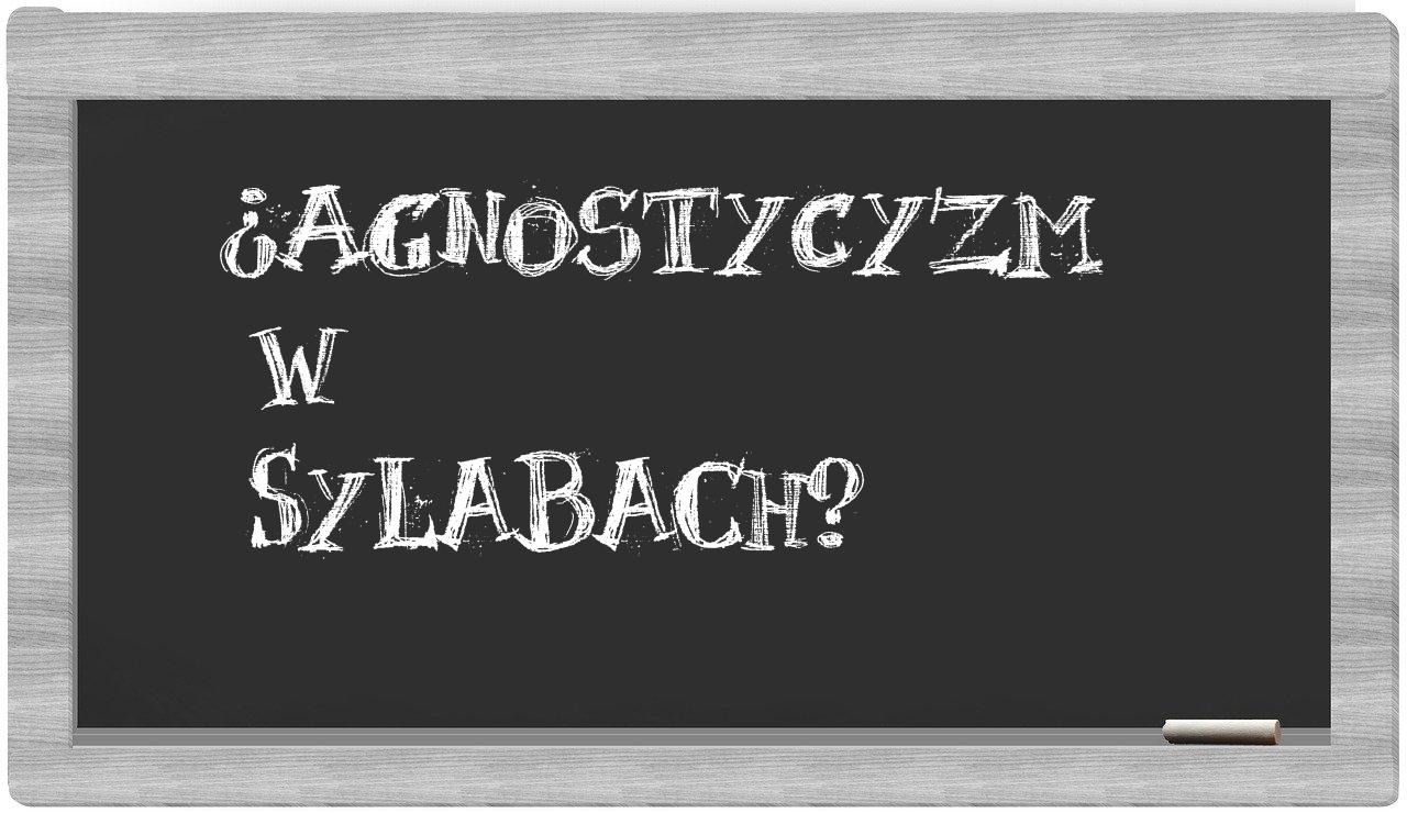 agnostycyzm in syllables