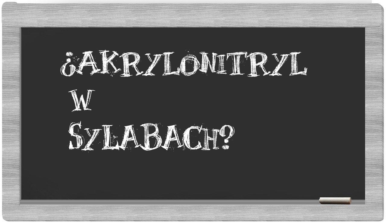 akrylonitryl in syllables