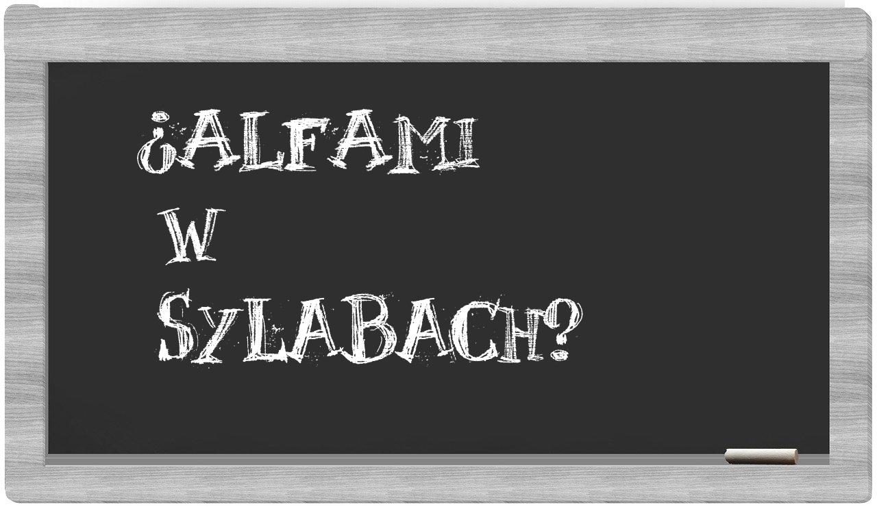 alfami in syllables