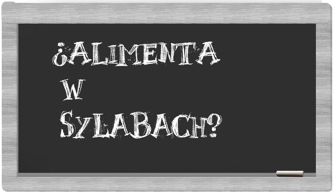 alimenta in syllables