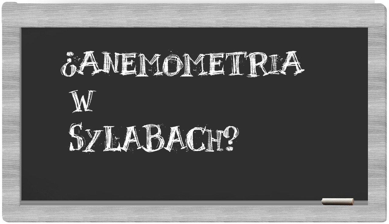 anemometria in syllables