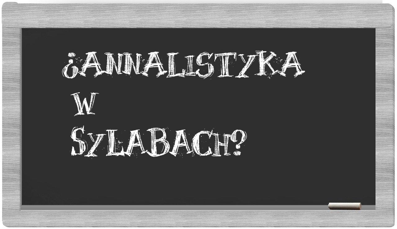 annalistyka in syllables