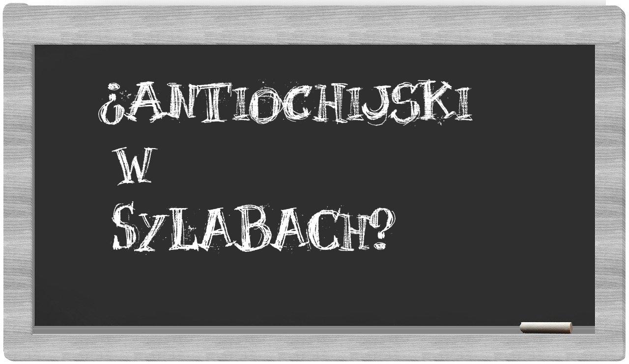 antiochijski in syllables