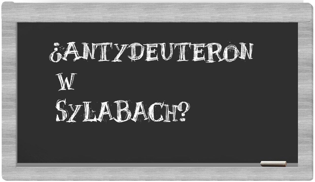 antydeuteron in syllables