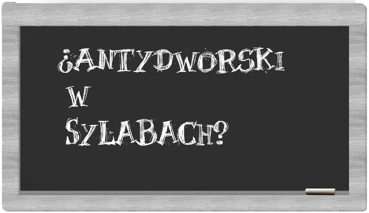 antydworski in syllables