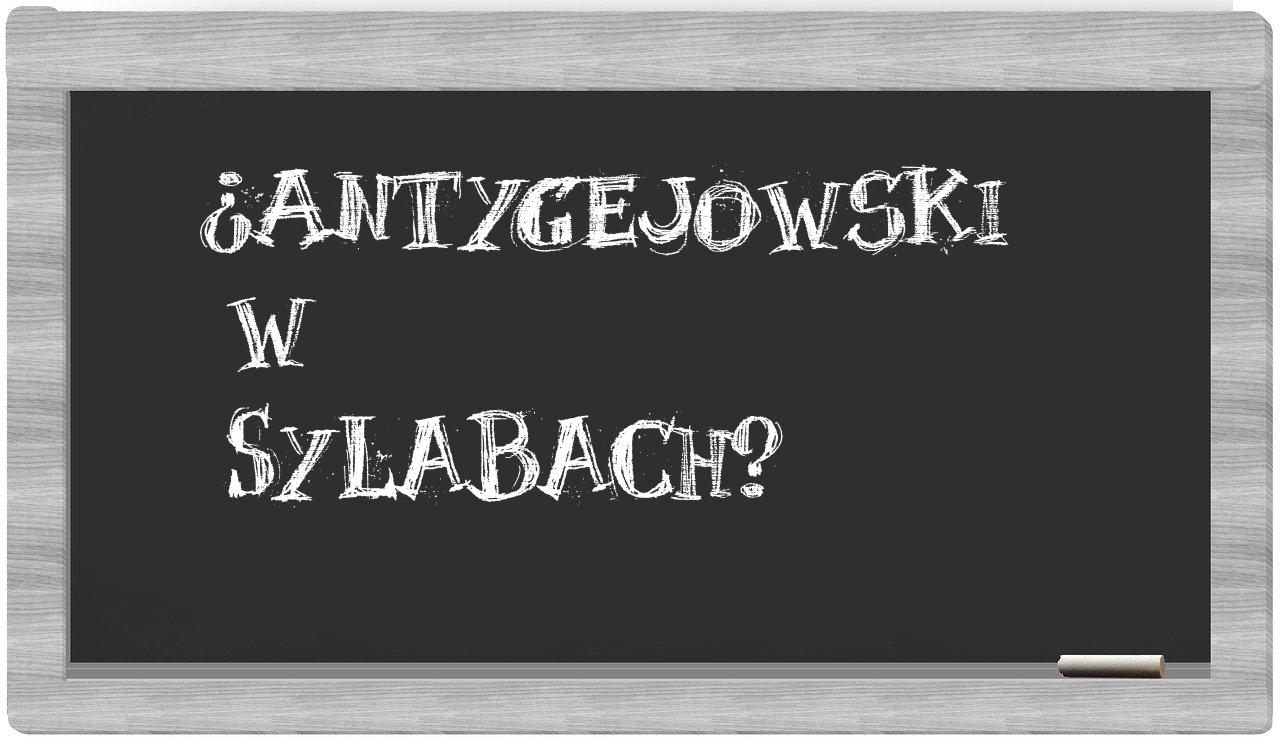 antygejowski in syllables