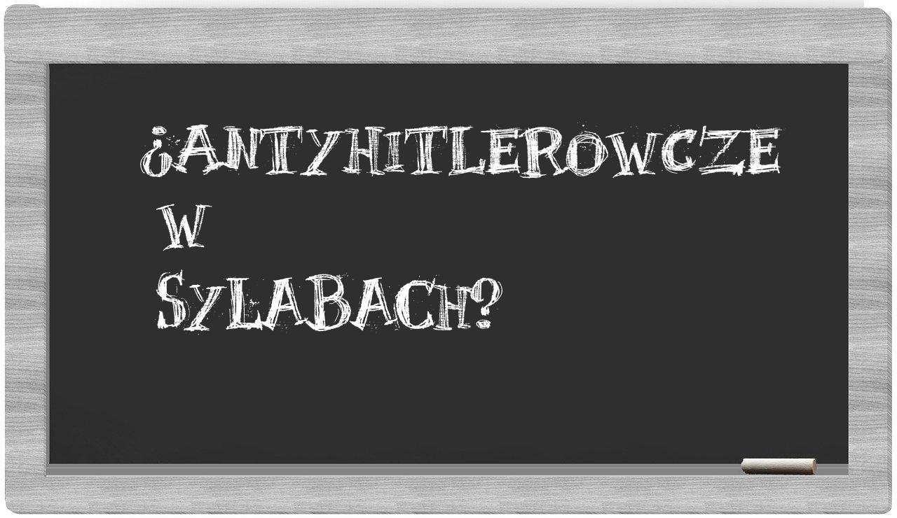 antyhitlerowcze in syllables