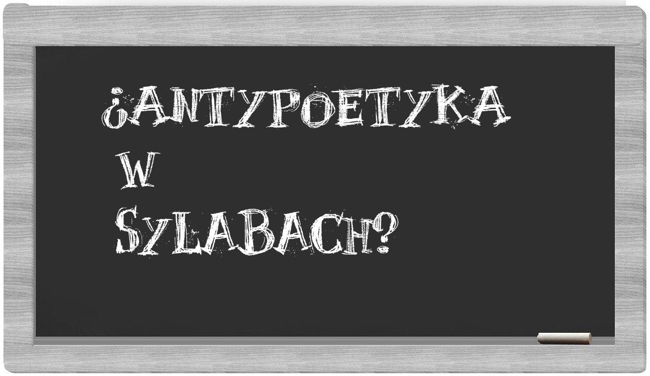 antypoetyka in syllables