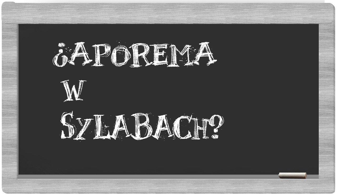 aporema in syllables