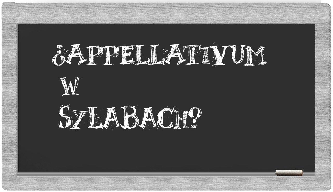appellativum in syllables