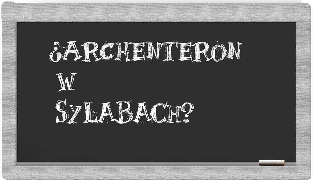 archenteron in syllables