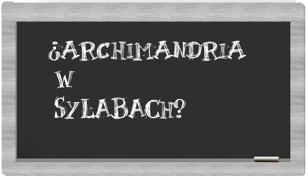 archimandria in syllables