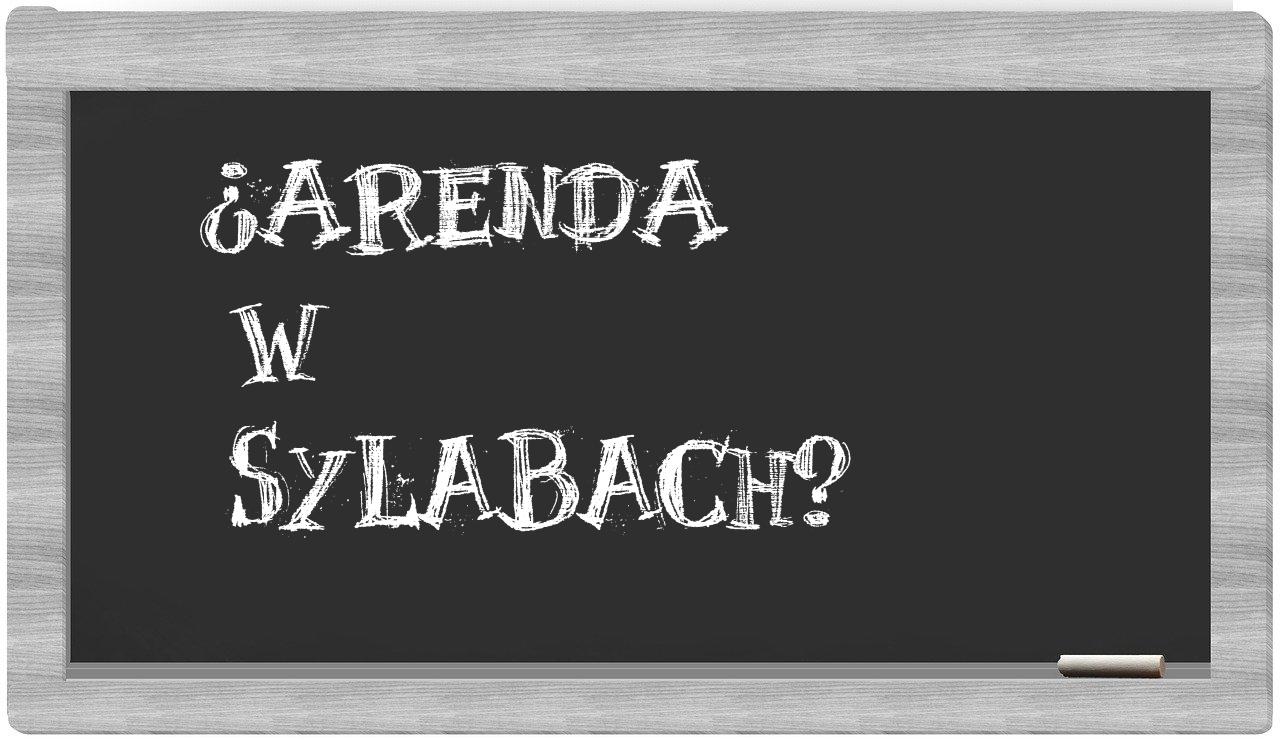 arenda in syllables