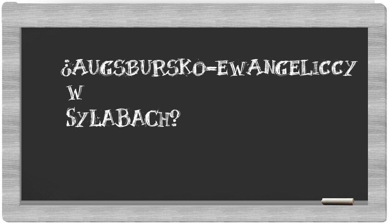 augsbursko-ewangeliccy in syllables