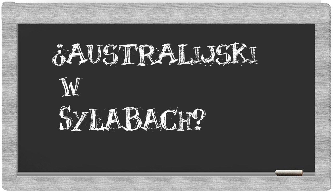 australijski in syllables