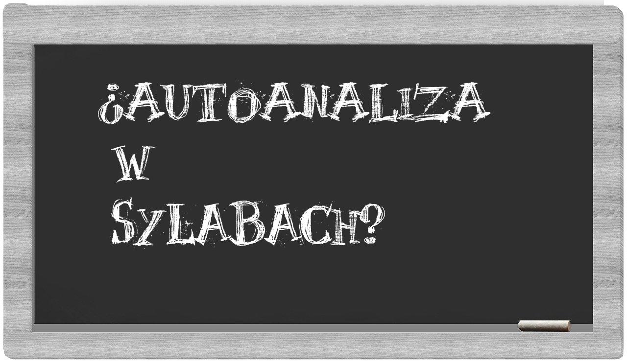 autoanaliza in syllables