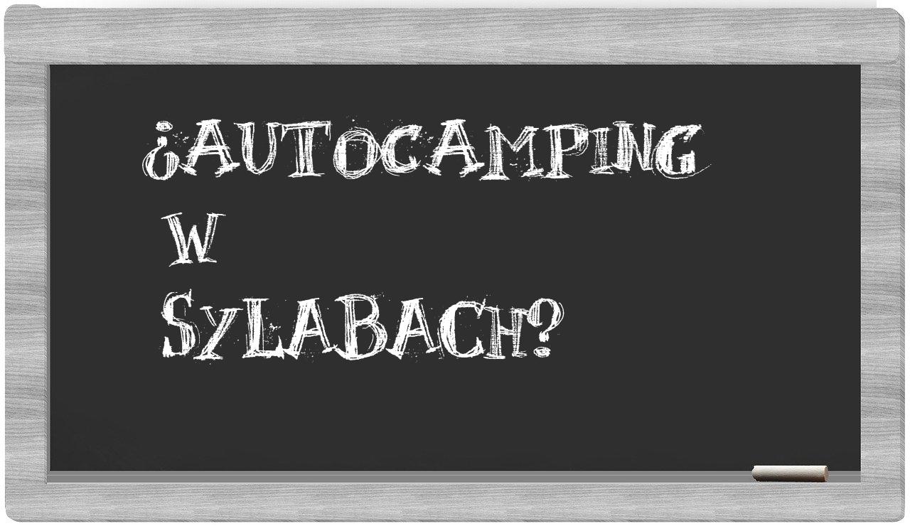 autocamping in syllables