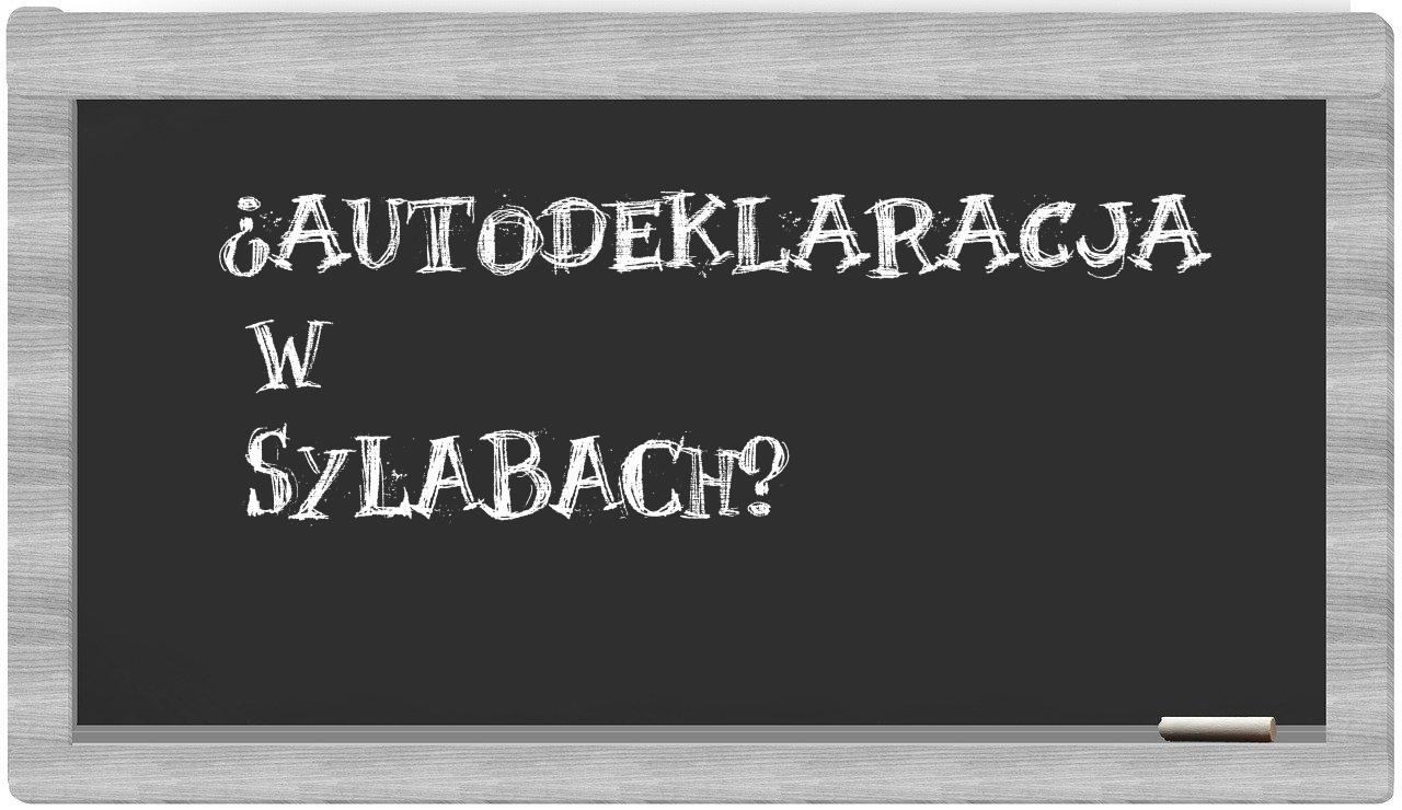 autodeklaracja in syllables