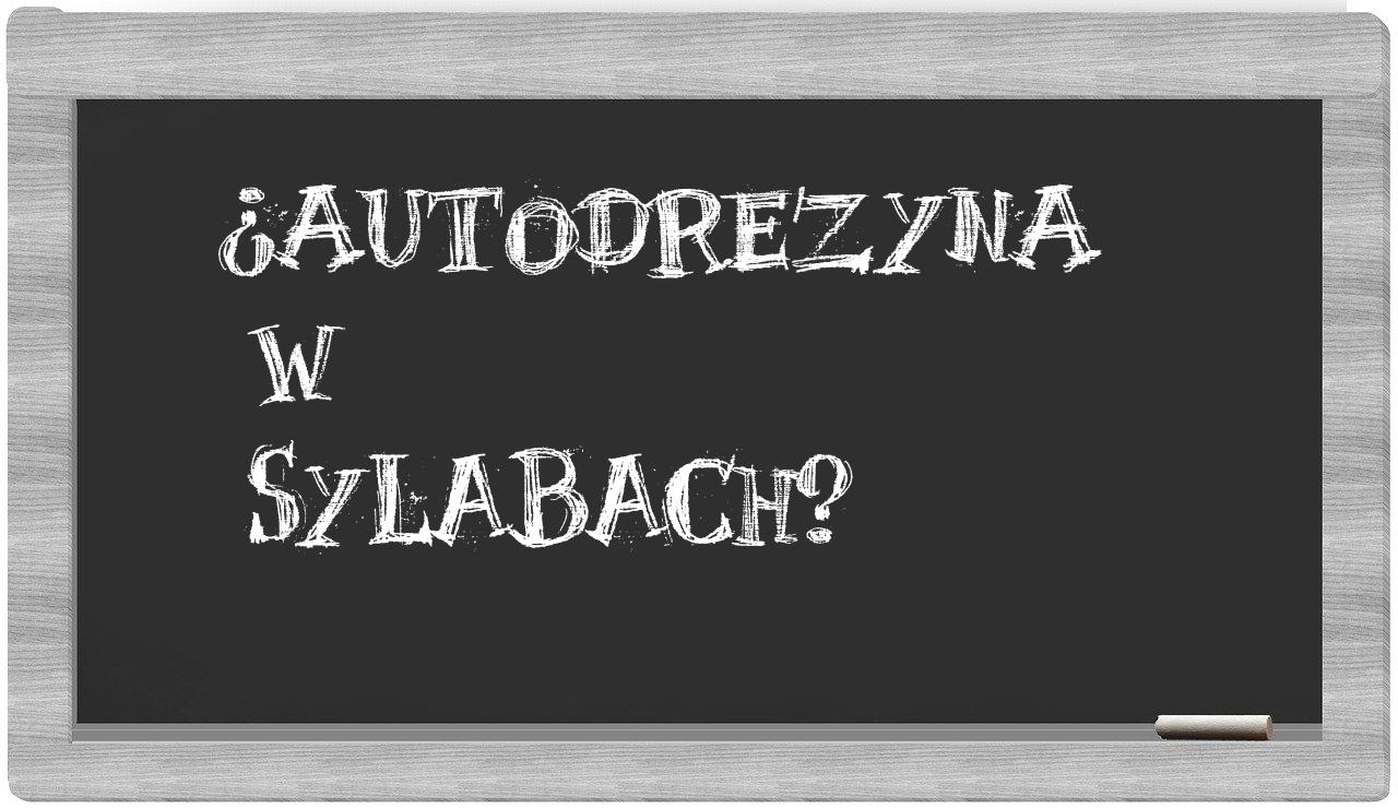 autodrezyna in syllables