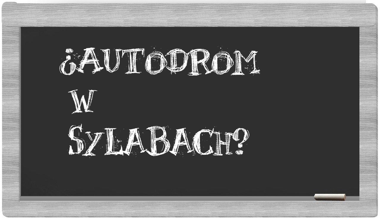 autodrom in syllables