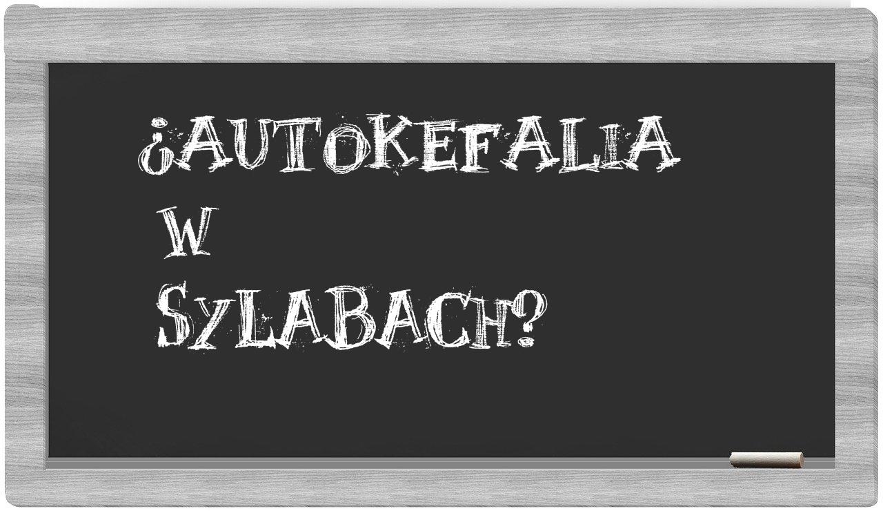 autokefalia in syllables