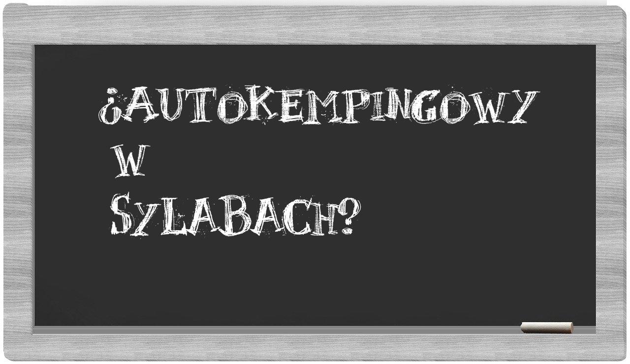 autokempingowy in syllables