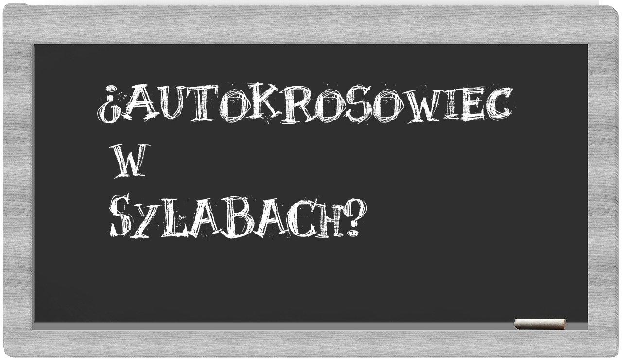 autokrosowiec in syllables