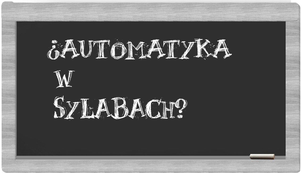 automatyka in syllables