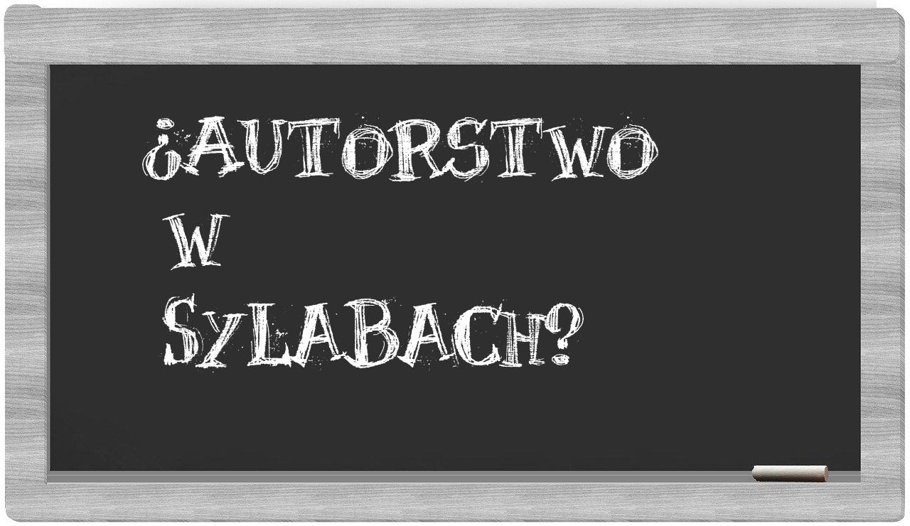 autorstwo in syllables
