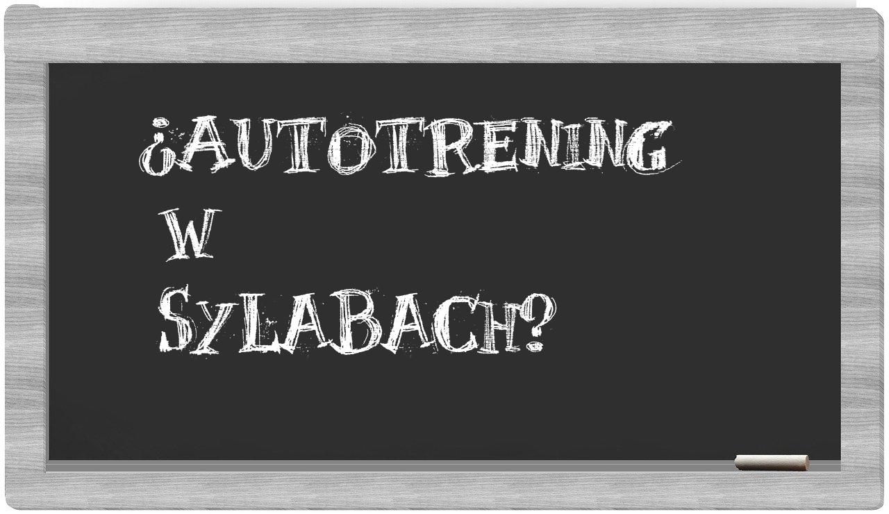 autotrening in syllables