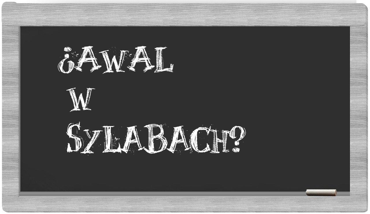 awal in syllables