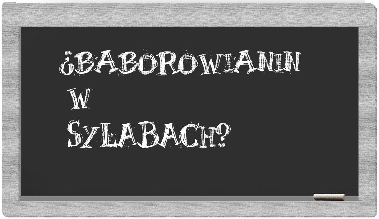 baborowianin in syllables