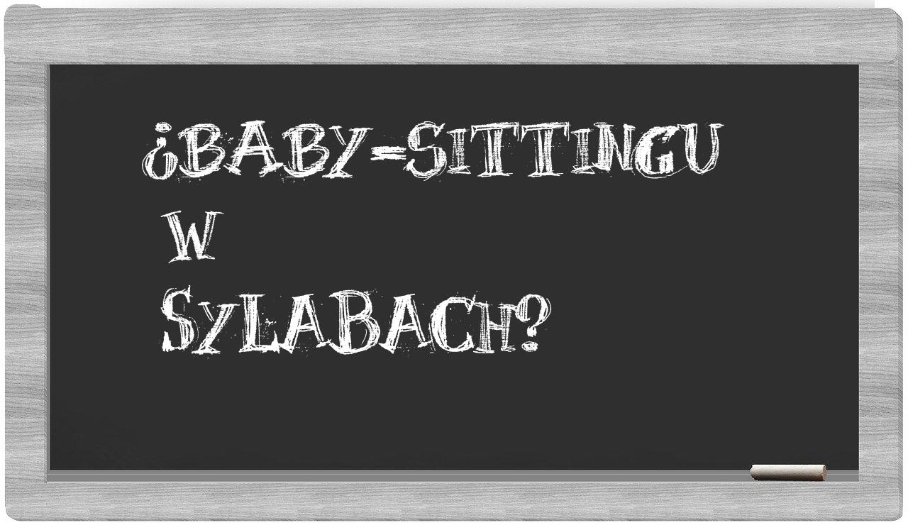 baby-sittingu in syllables