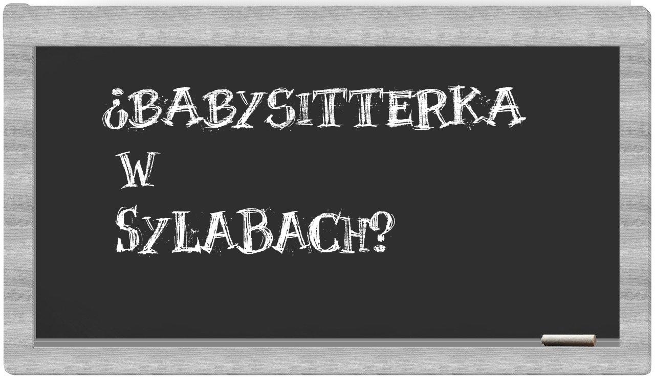 babysitterka in syllables