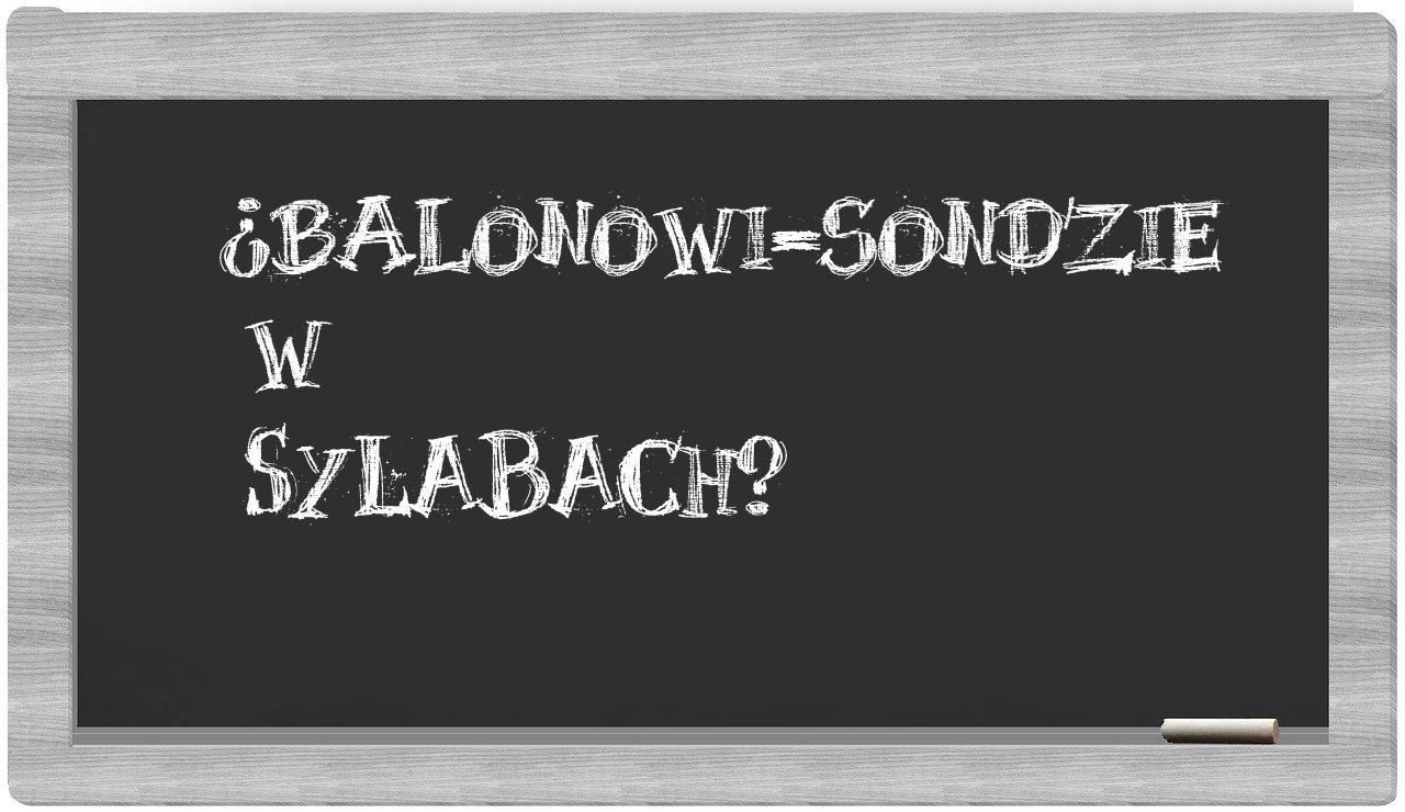 balonowi-sondzie in syllables