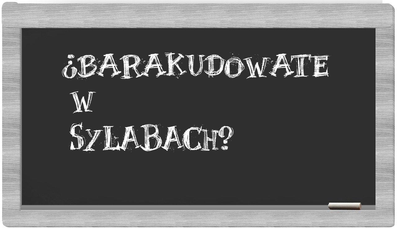 barakudowate in syllables