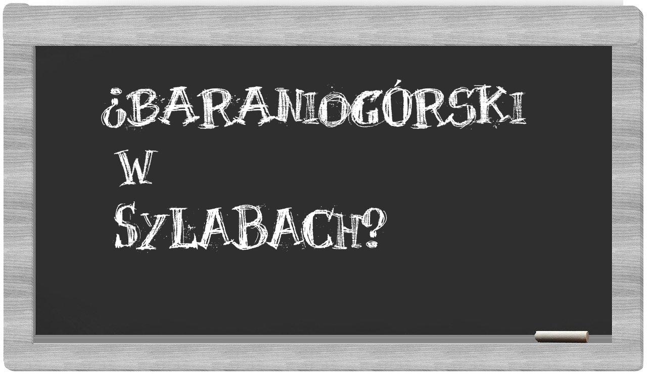 baraniogórski in syllables
