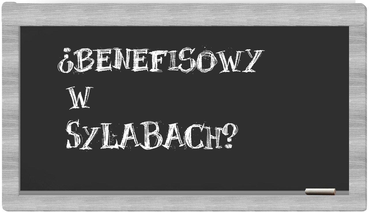 benefisowy in syllables