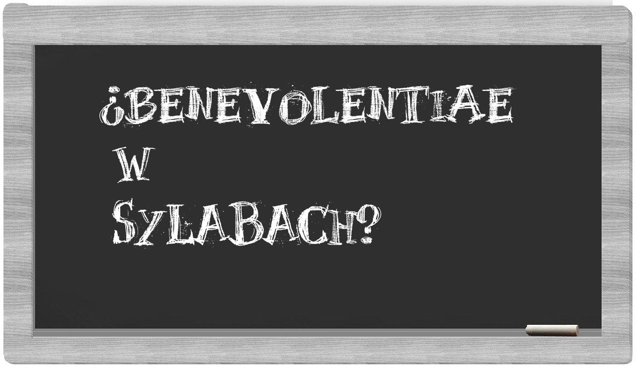 benevolentiae in syllables