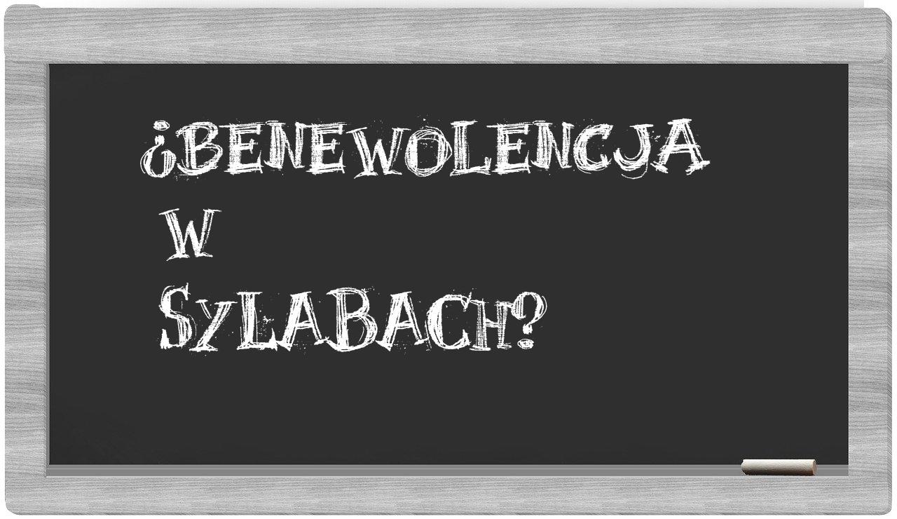 benewolencja in syllables