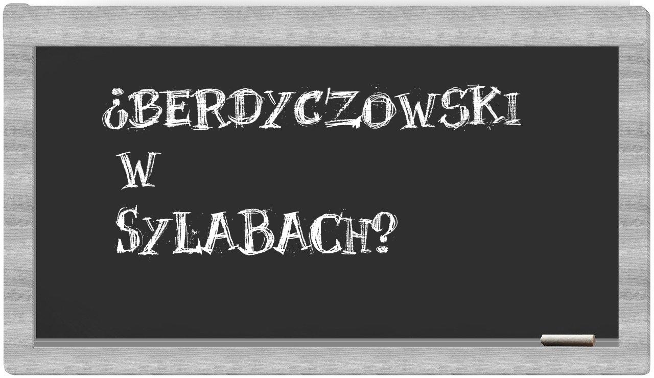 berdyczowski in syllables