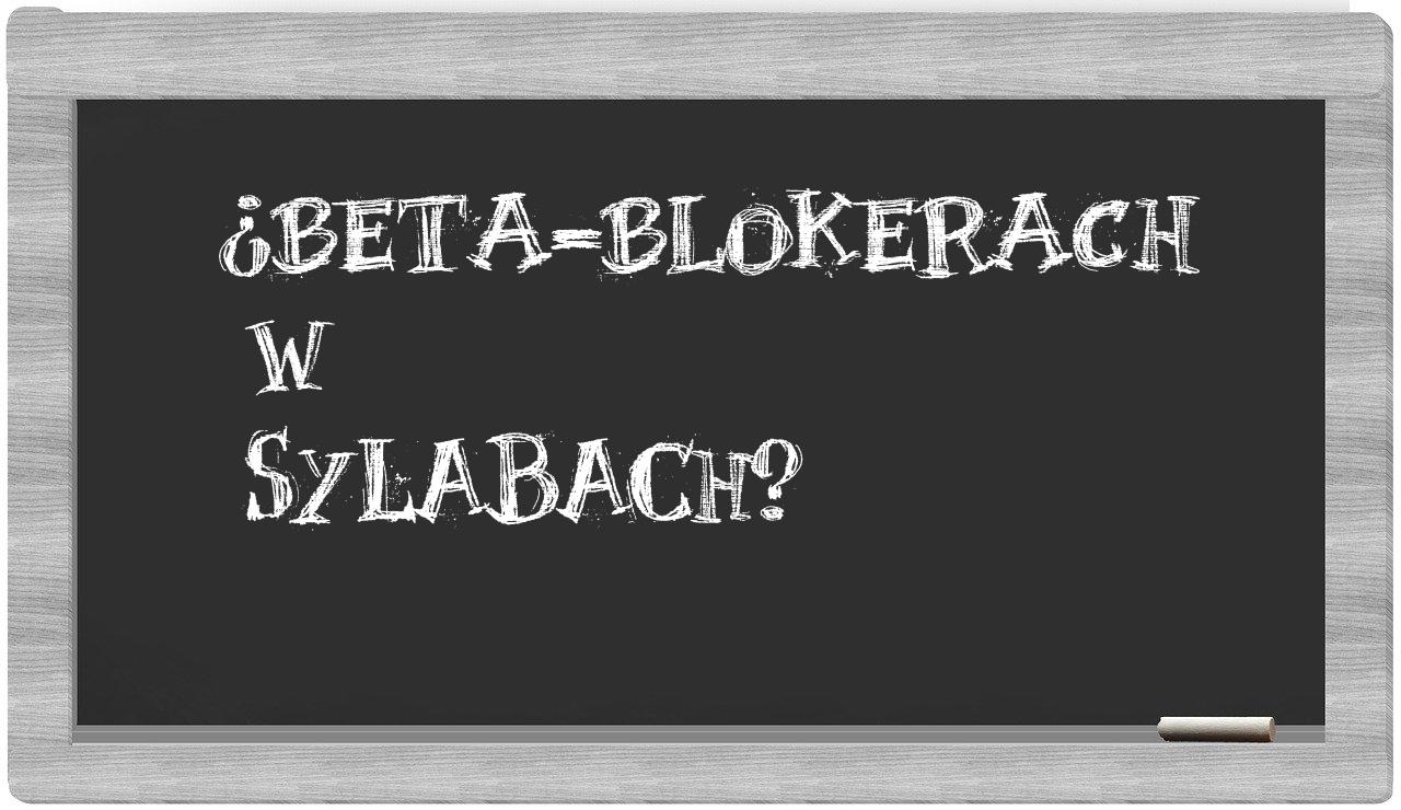 beta-blokerach in syllables