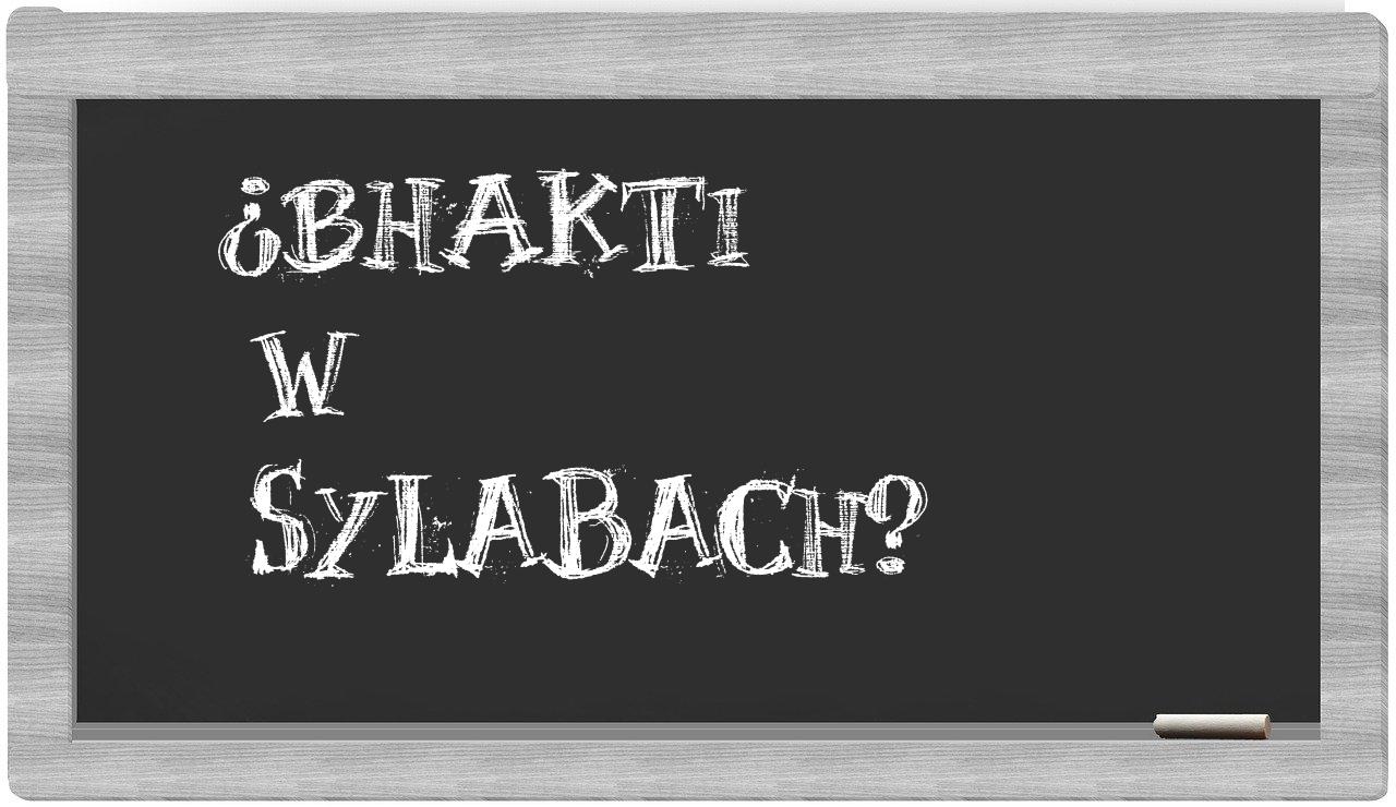 bhakti in syllables